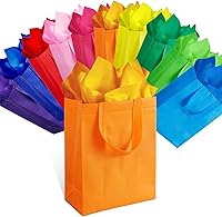 Vista 1 de SPERPAND 20 bolsas de regalo reutilizables medianas con pañuelos, bolsas de recuerdo de fiesta, bolsas de regalo de cumpleaños no tejidas