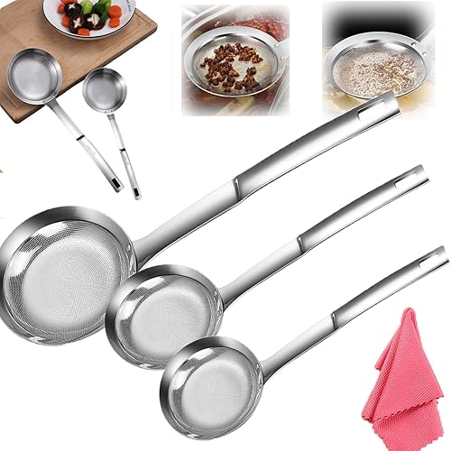 Miniatura 1 de Colador de malla fina de acero inoxidable de 234 piezas tamiz de malla fina colador de acero inoxidable de malla fina colador de alimentos con mango