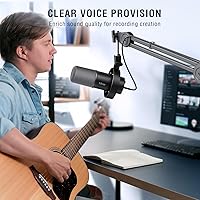 Vista 7 de FIFINE Juego de Micrófono Dinámico para Podcast con Brazo Articulado, Micrófono de Estudio XLR/USB para Grabación y Transmisión Vocal, Micrófono