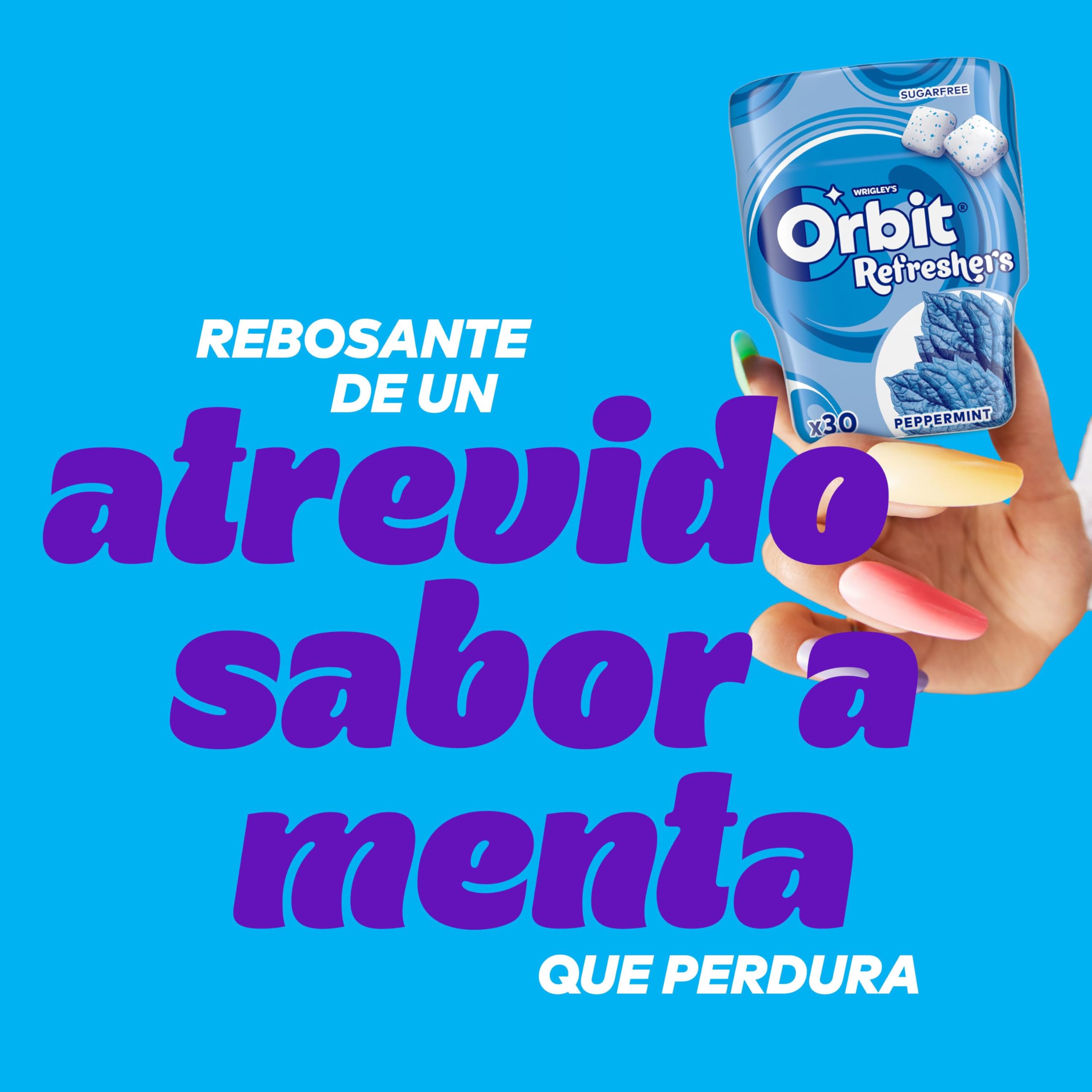 Orbit Refreshers Chicles Sin Azúcar Sabor Menta Frescura Inmediata 6x30