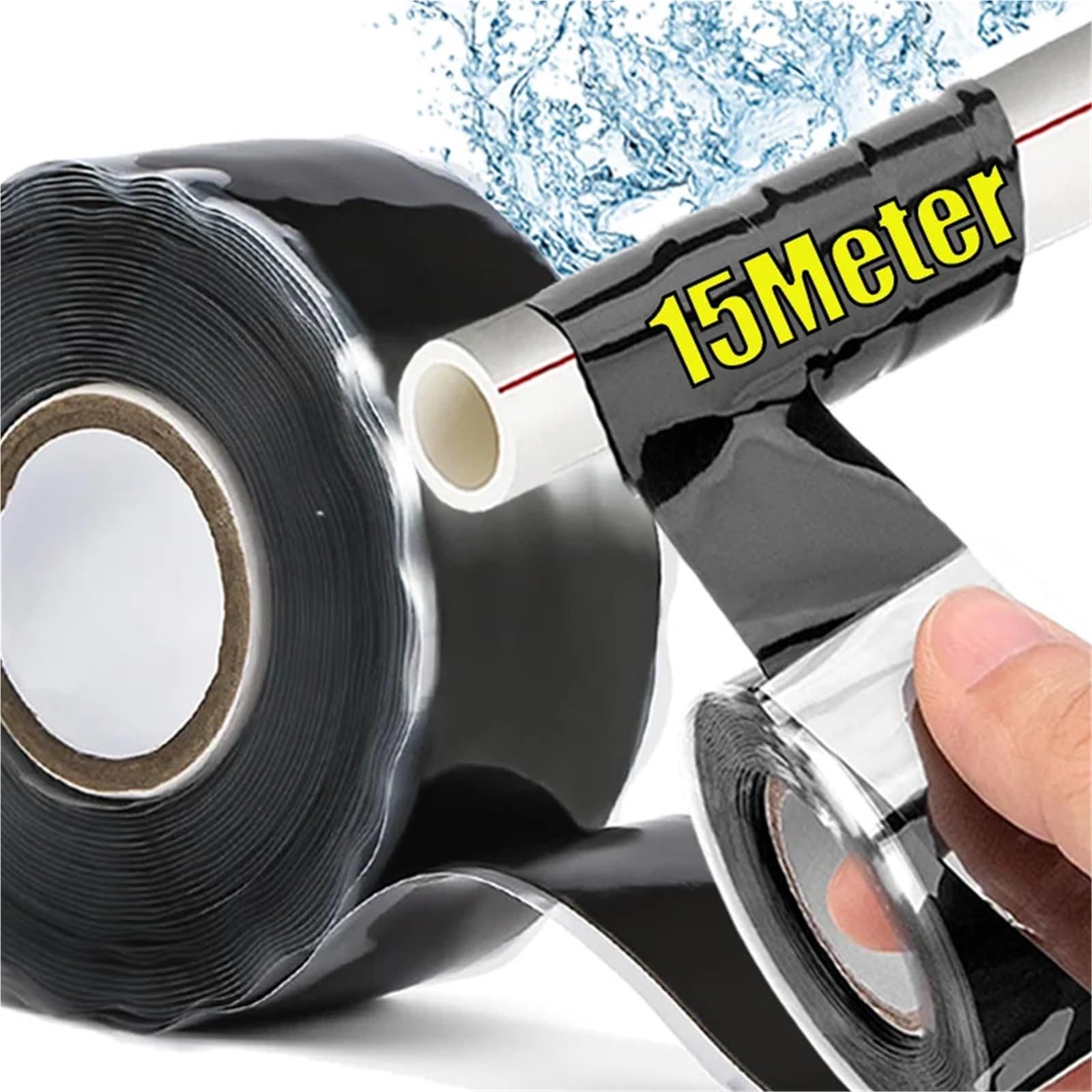 Cinta de agarre silicona autofundible, aislamiento reparación sellado fugas impermeable for fontanería, cintas unión para reparación de tuberías(White 2.5mm X 1.5m,1Roll)