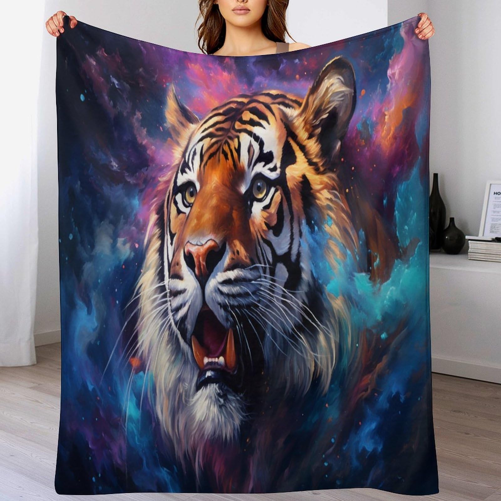 Couverture tigre grand format résolvant le manque de confort sur le lit