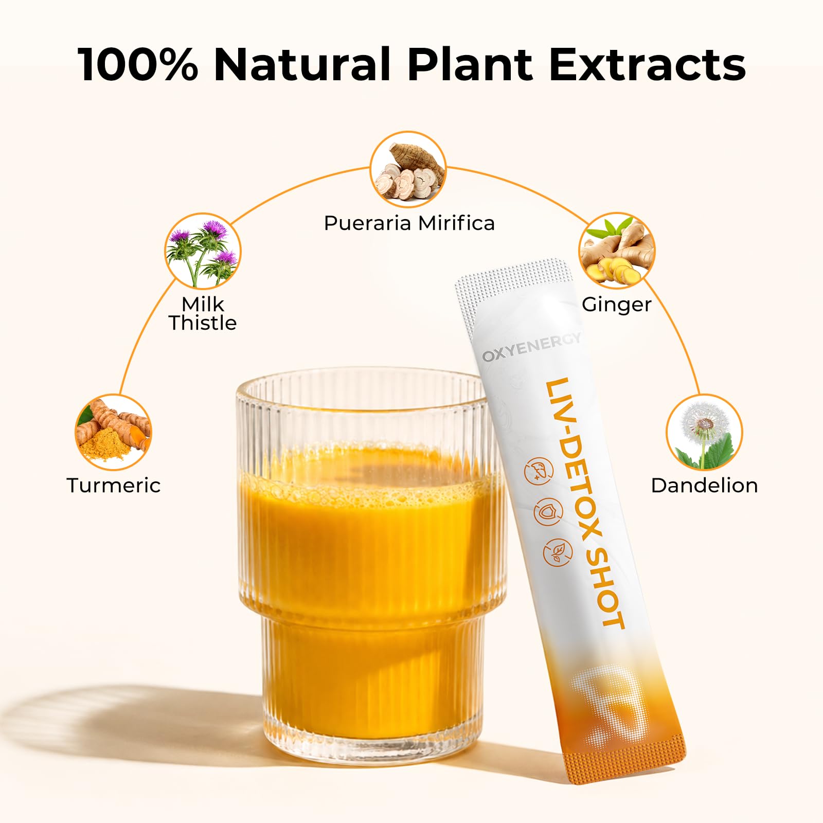 OxyEnergy Liver Cleanse Detox & Repair, Organic Milk Thistle Liver Detox Supplement with Turmeric, Ginger, 5-in-1 Support Liver Health & Digestion & Hangover Relief, Vegetarian, Gluten-Free, 14 Packs — Amazon image 2