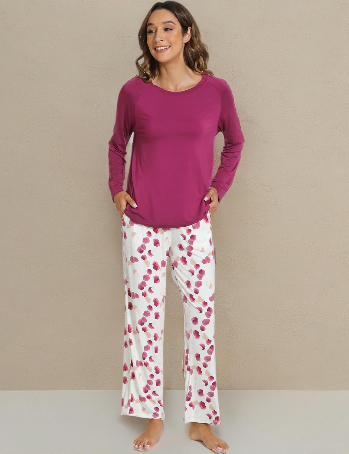 GYS Women's Pajama Sets Long Sleeve Sleepwear Comfy 2 Piece Ladies Pj Sleep Set, Viscose Made from Bamboo - Image 6