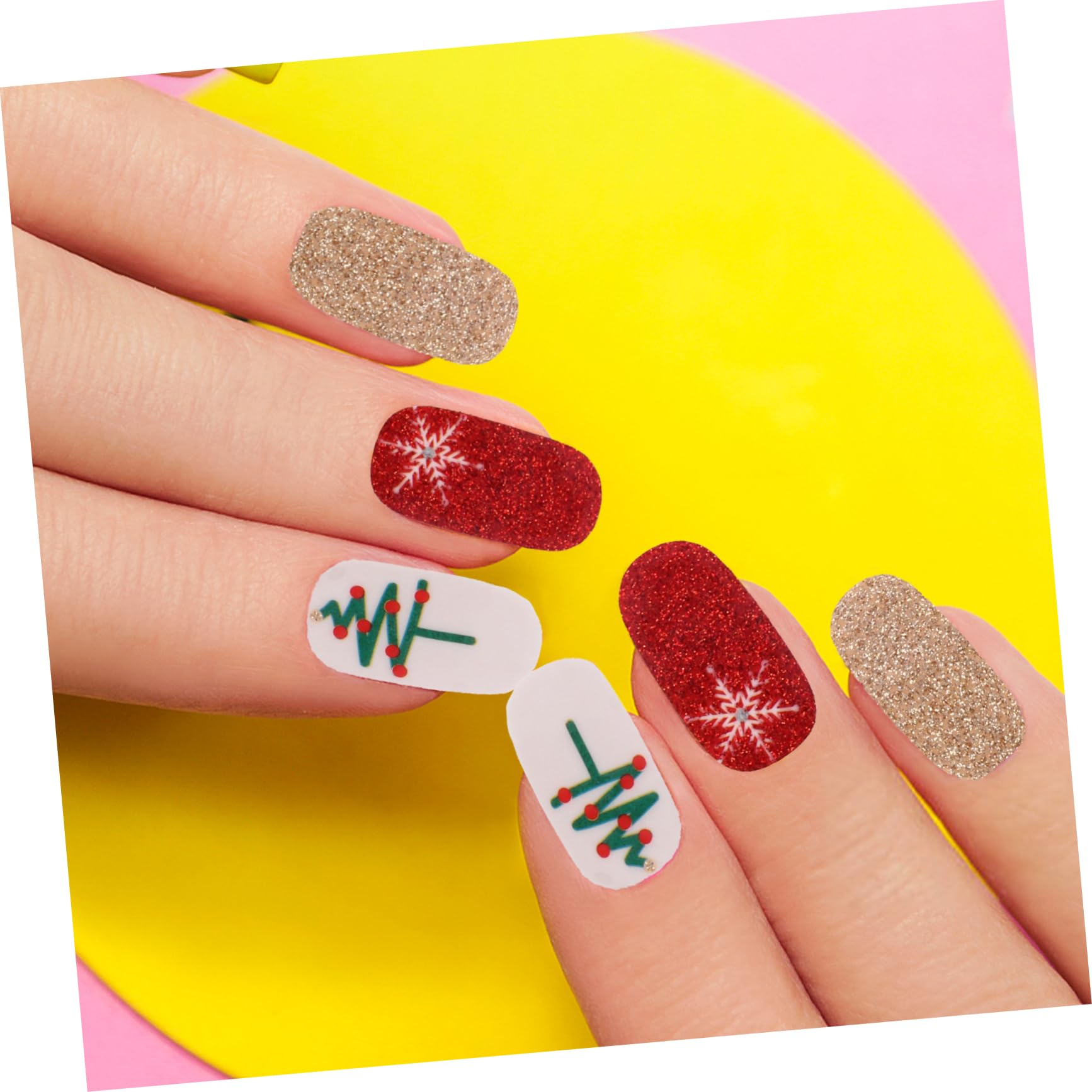 Healvian 30fogli Adesivi Per Unghie Natalizi Auto-adesivi Decorazioni Per Feste Di Natale e Inverno Stile Misto