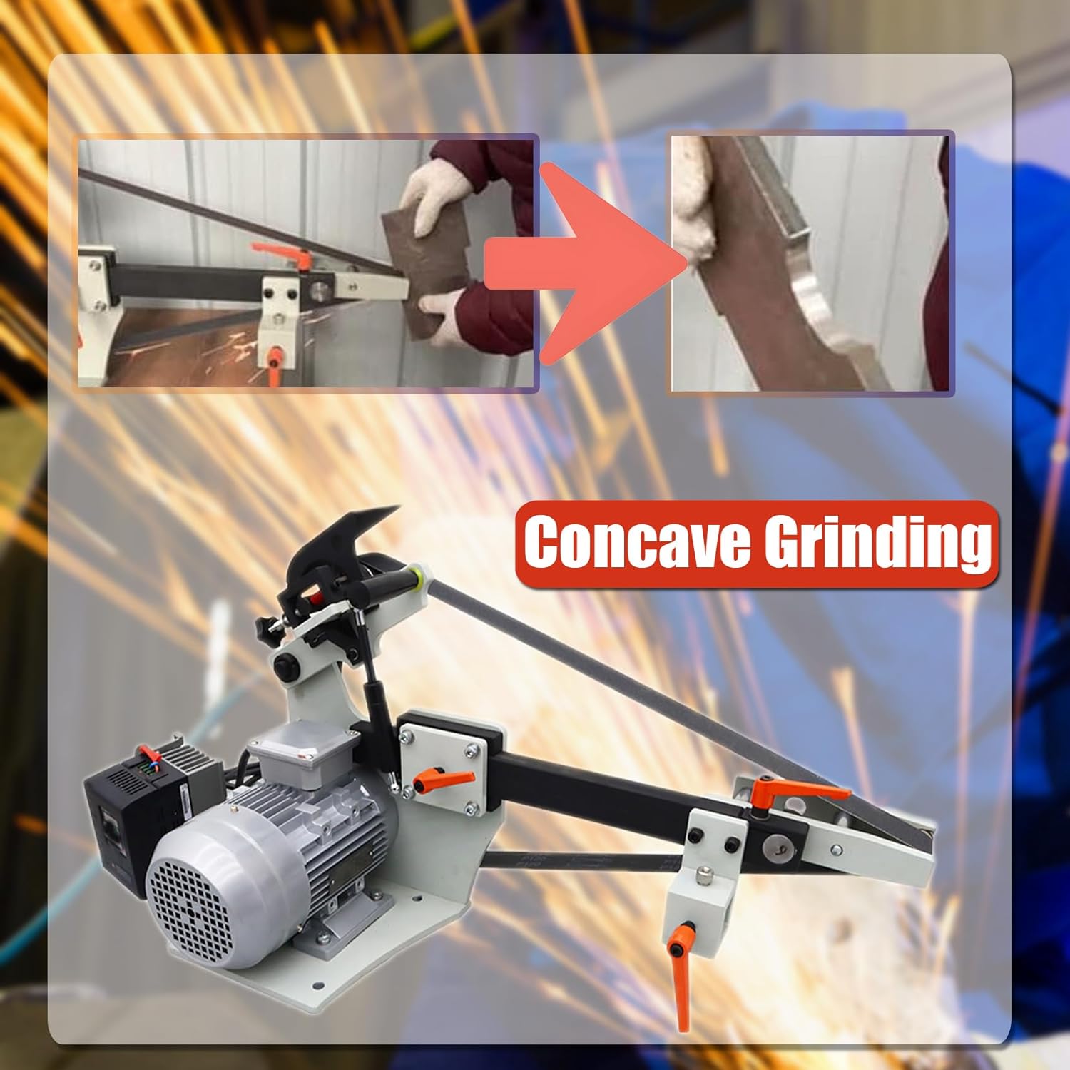 2X72"Belt Sander with 3 Grinding Wheel Bench Metal Belt Sander Multi-Angel Knife Shapener Polishing Machine Variable Speed Belt Grinder Heavy Duty 1500W 220V Without Base