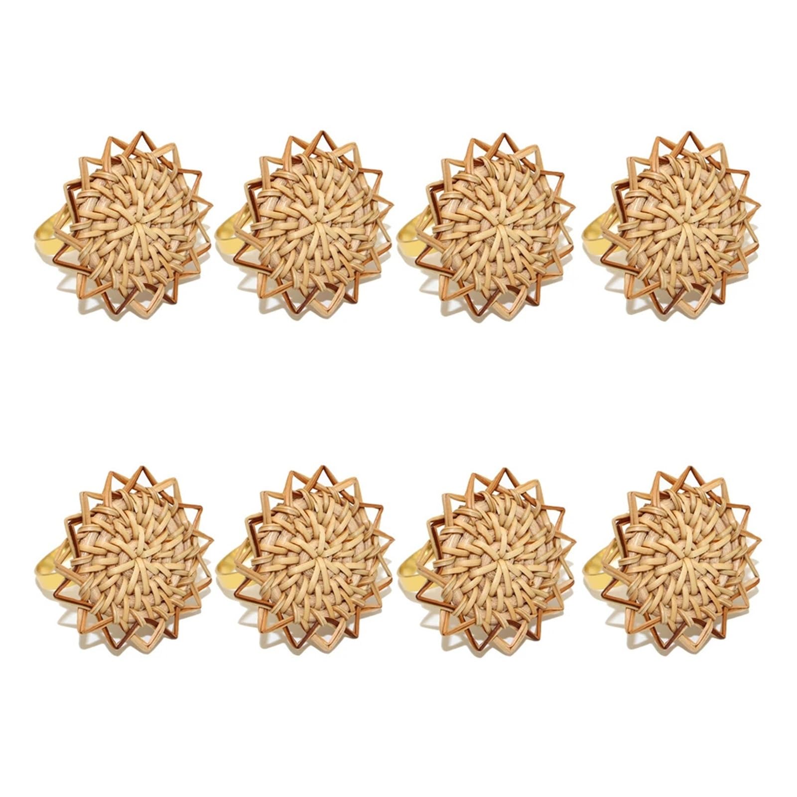 Wooden Napkin Rings 8Pcs Wood Napkin Rings