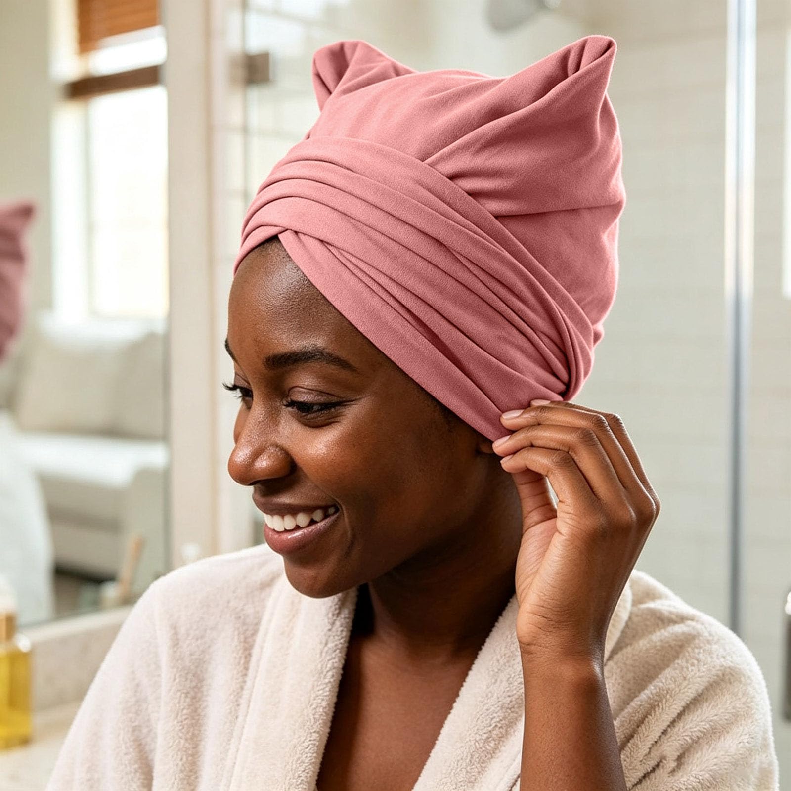Hair Plopping Wrap For Curly Hair, Super Absorbent Quick Dry Hair Drying Towel Turban, Soft Hair Towels For Women, Suitable For Long Short Curly for Shower, Travel, Bathroom and Apartment Use