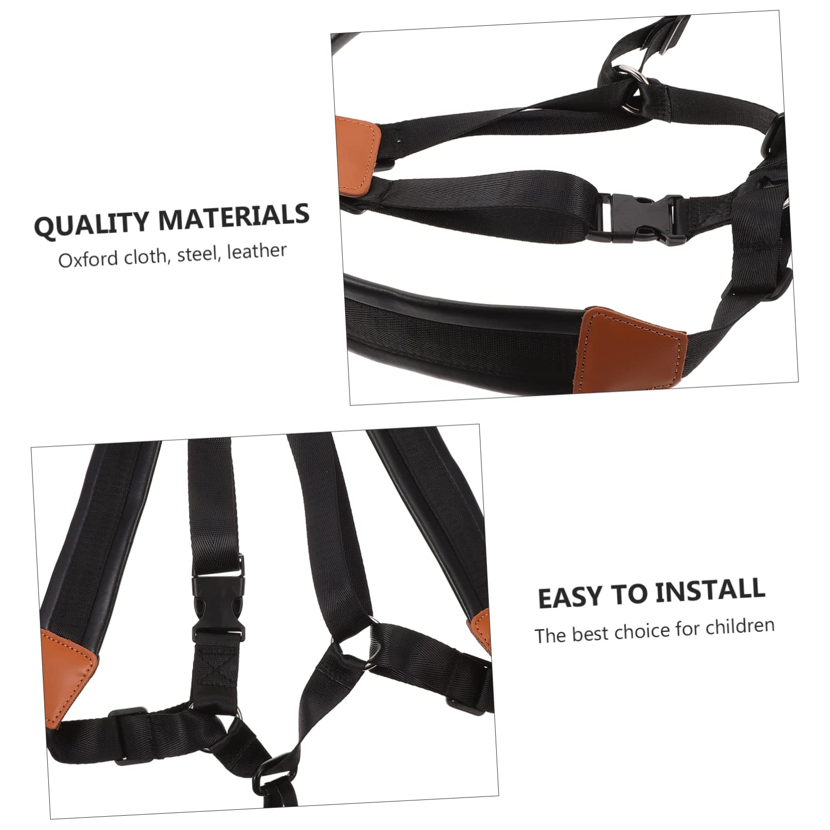 BESPORTBLE 2Pcs Saxophone Shoulder Strap Comfortable Fixing Belt for Young Musicians Easy Installation Pressure Relief Design for Beginners Black