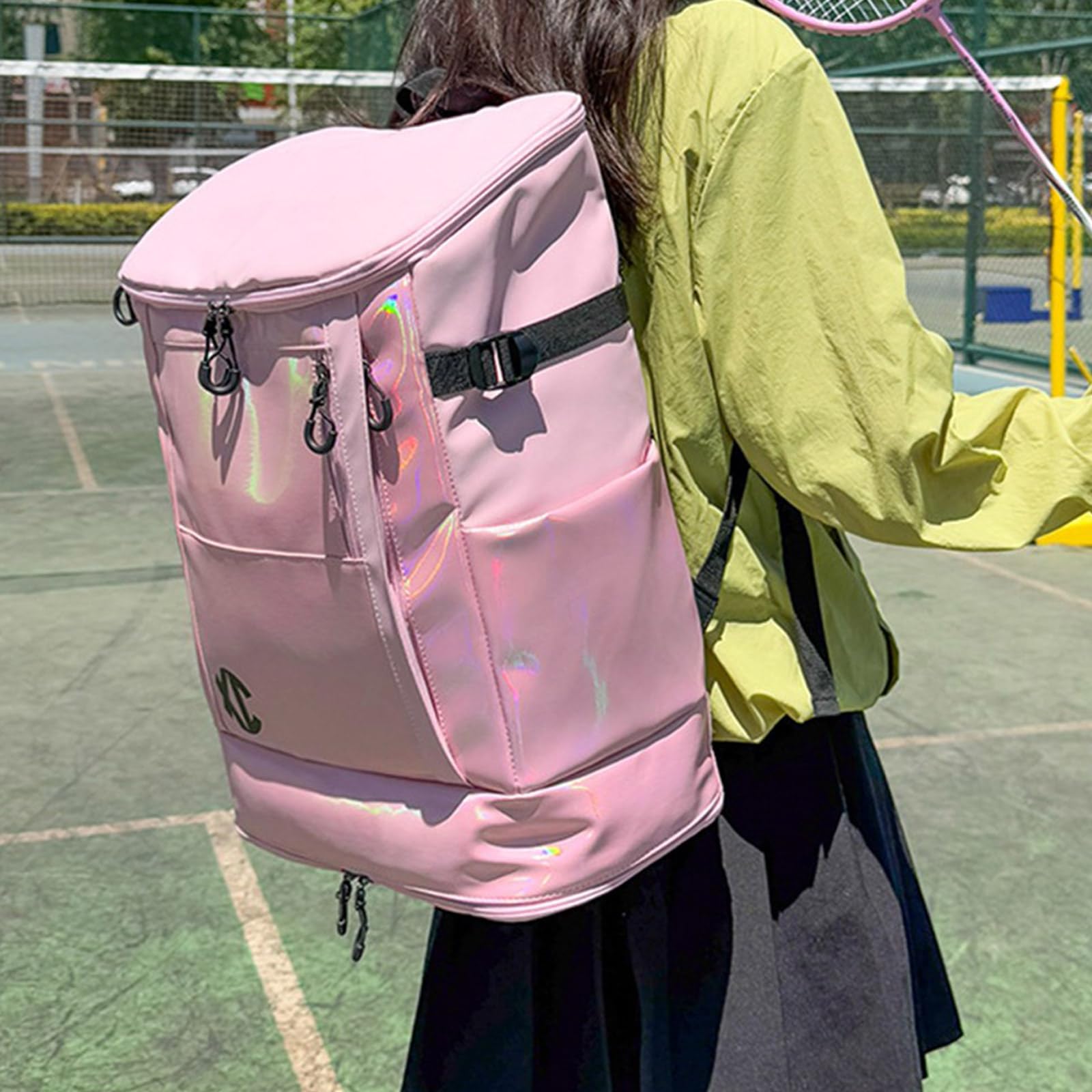 Leichter Sportrucksack Für Tenniszubehör Tasche Aus Oxford Stoff Mit Mehreren Fächern Atmungsaktiven Riemen Und Seitlichen Netzhaltern Tasche Für Tennis Badminton Ausrüstung