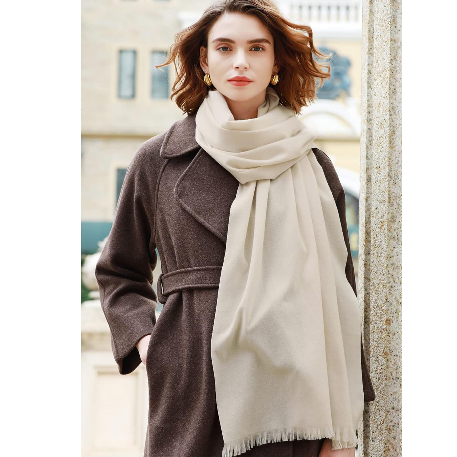RIIQIICHY Sciarpa Donna Invernale Pashmina Scialle Stola Elegante Cerimonia Foulard Lungo Grande Spesse Calde
