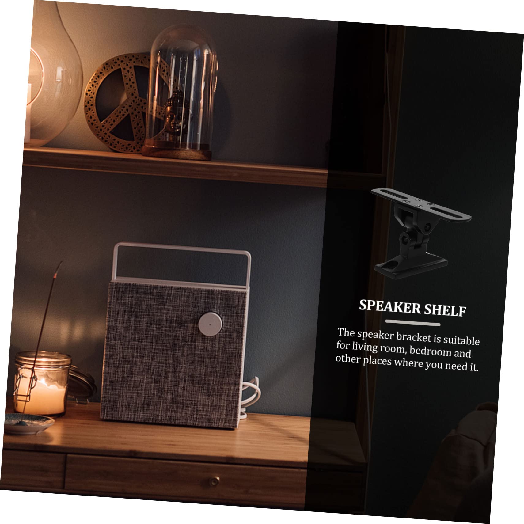 Soporte de Pared Ajustable para Altavoces Rotativos Montaje para Sonido para Sala de y Dormitorio
