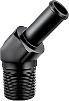 Vista 1 de EVIL ENERGY Adaptador de Conexión de Púa de Manguera 1/2" NPT Macho a 1/2" 45 Grados de Aluminio Negro