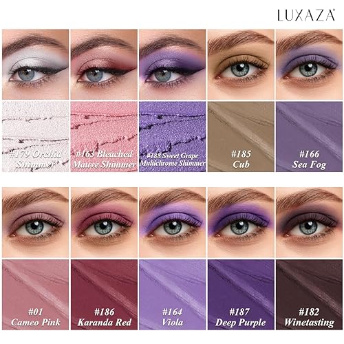 Miniatura 2 de Juego de 10 barras de sombra de ojos, profesional de larga duración, color morado crema, sombras de ojos, abrillantador, lápiz de lápiz de