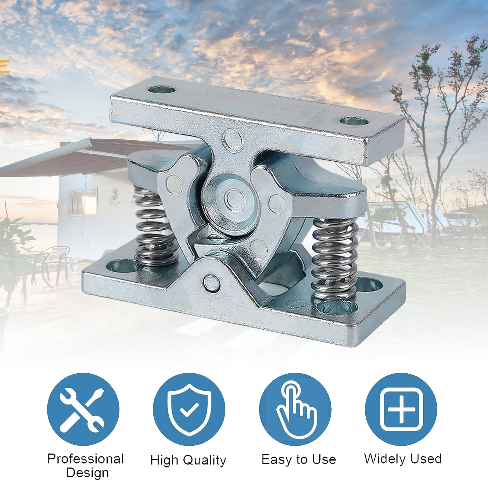 Fermaporta Per Roulotte E Camper - 2 Pezzi In Lega Di Zinco Con Molle In Acciaio