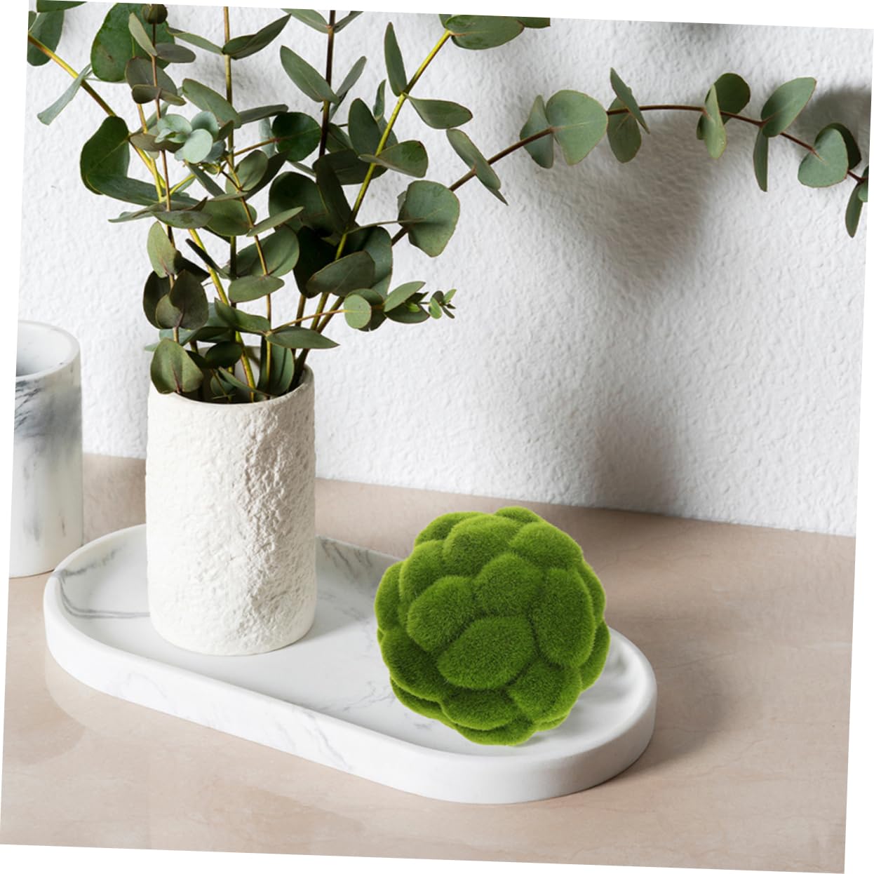 Healifty Esferas Decorativas de Musgo Artificial Verde 3 Piezas de Plástico