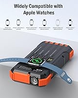 Vista 8 de BLAVOR Cargador solar de 20000 mAh integrado 4 cables, batería externa de carga rápida de 20 W con USB C, luz de campamento, linterna, batería