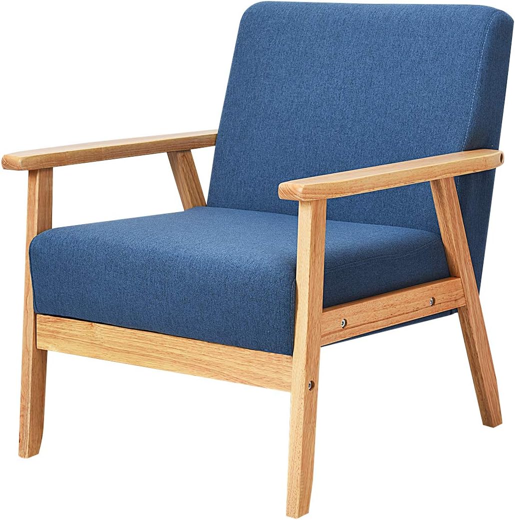 HONEY JOY Children Armchair, Wooden Arm Upholstered Back