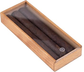 Prestige Import Group - Promotional 3 Cigar Wooden Storage Box w/Sliding Top - General Purpose Storage - 2 Pack