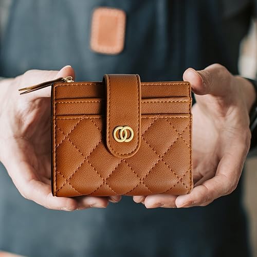 Miniatura 6 de Avando Billetera pequeña para mujer, cartera con tarjetero de crédito para mujeres y niñas, con cremallera, pequeña billetera plegable con ventana