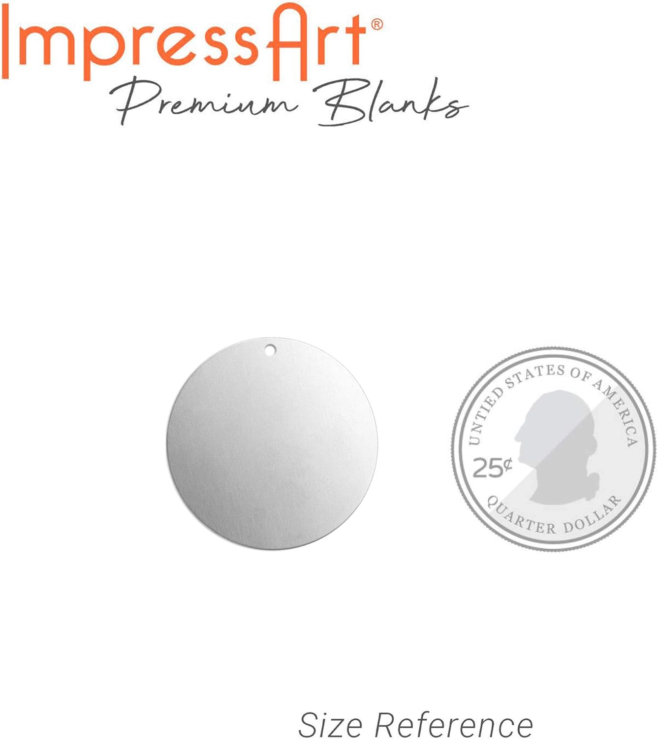 ImpressArt - Premium Metal Stamping Blanks for Metal Stamping and Jewelry Making (24 Pack) (1" Circle w/Hole, Alkeme)