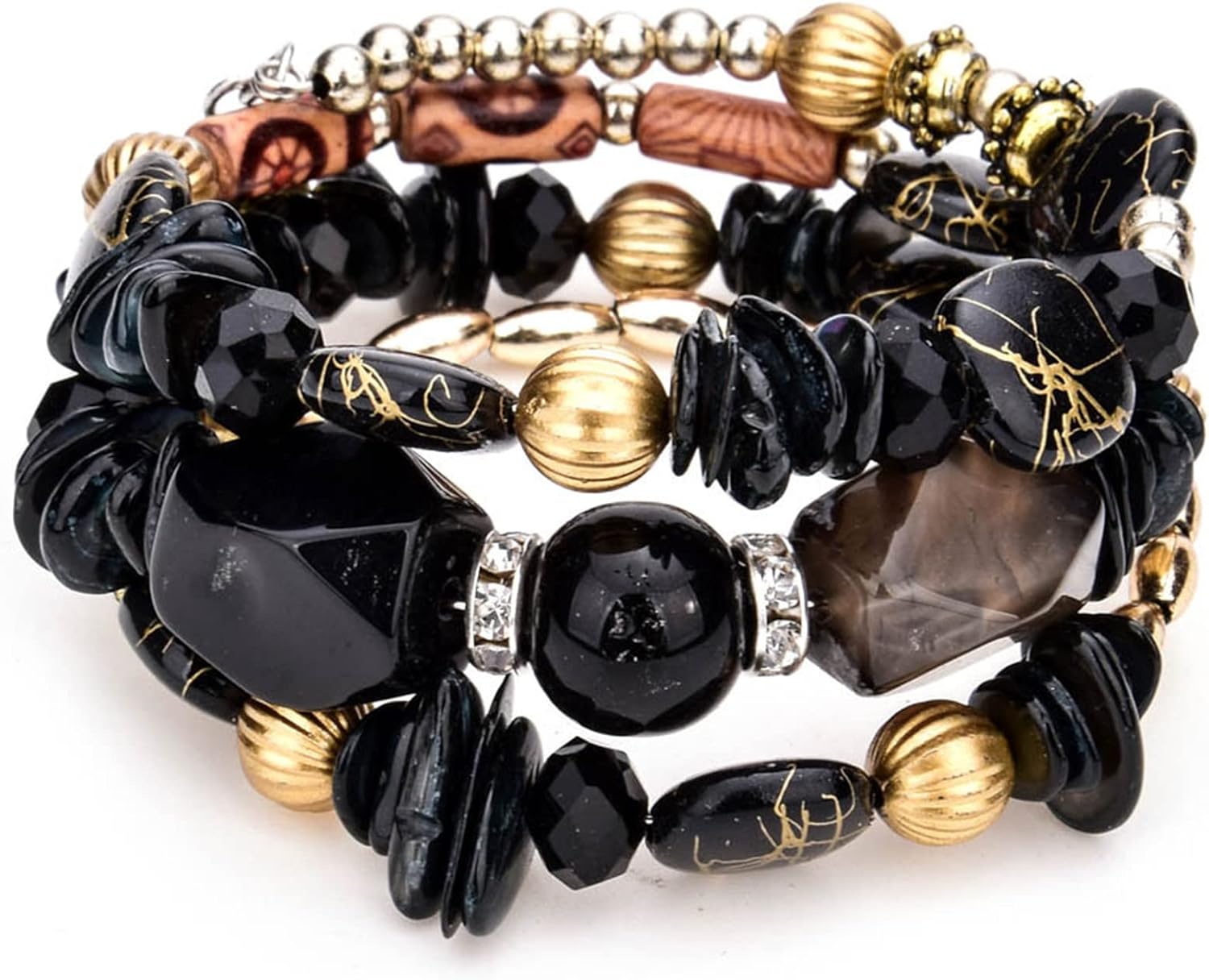 Healing Bracelets for Women Multilayer Lotus Chakra Stone Bracelet Sets Anxiety Crystal Natural Stone for Women Stress Relief Baseball Leaf Tree