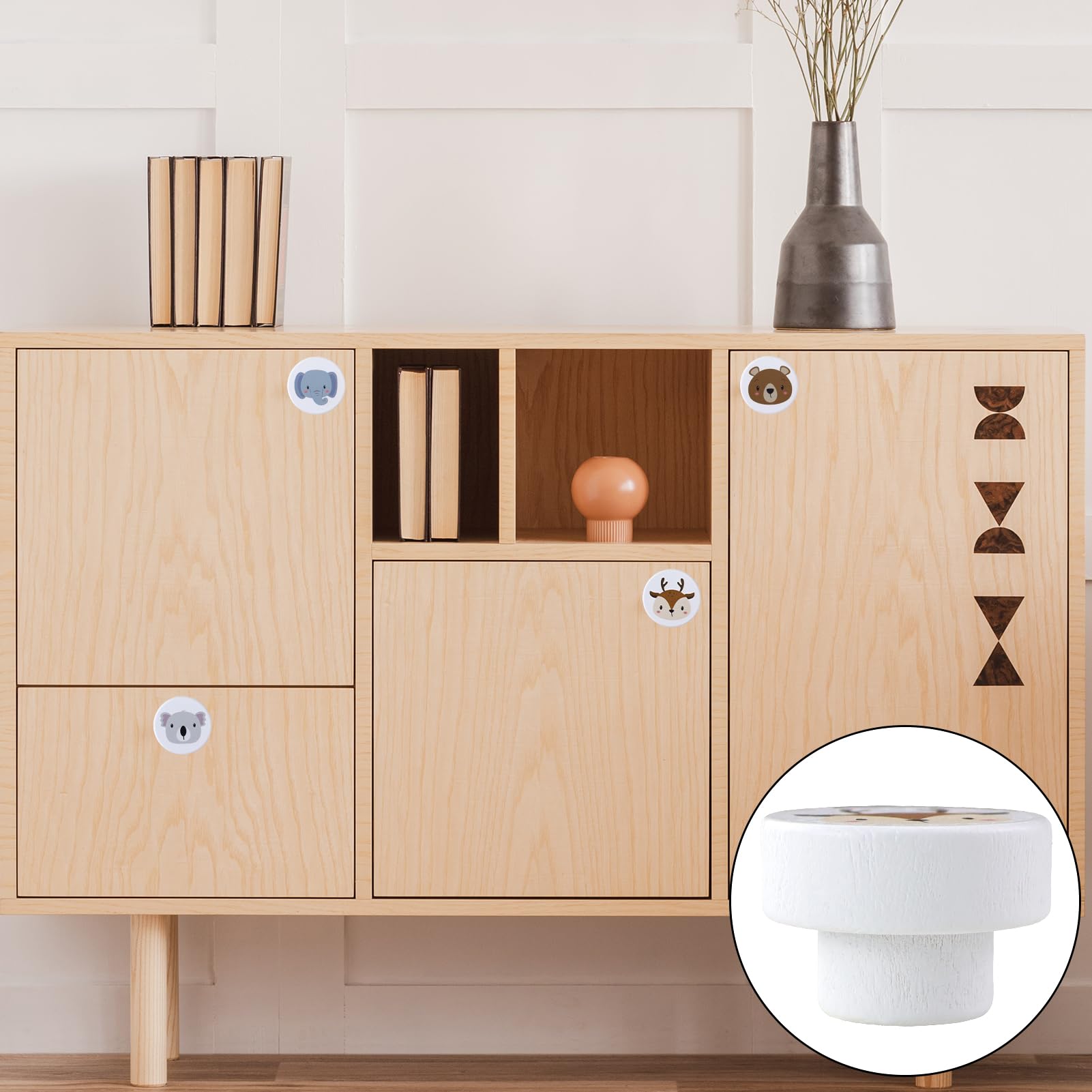 Maniglie Per Cassetti A Forma Di Animali – 6 Pezzi In Legno Massello, Simpatiche E Colorate Per Mobili E Camerette Dei Bambini
