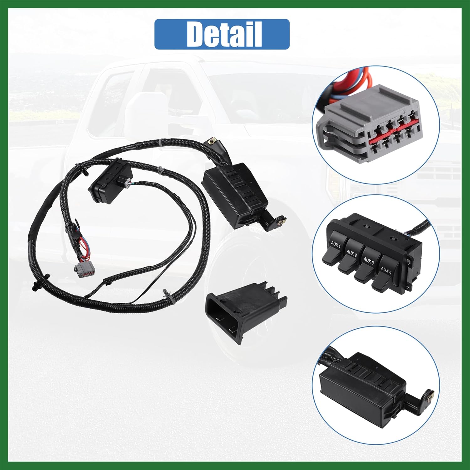 Motoforti 1 Set Auxiliary Upfitter Switch Panel Kit for Ford F-250 F350 F-450 F-550 Super Duty 2005-2006 Auxiliary Switch Panel Wire Harness Wiring Long-lasting