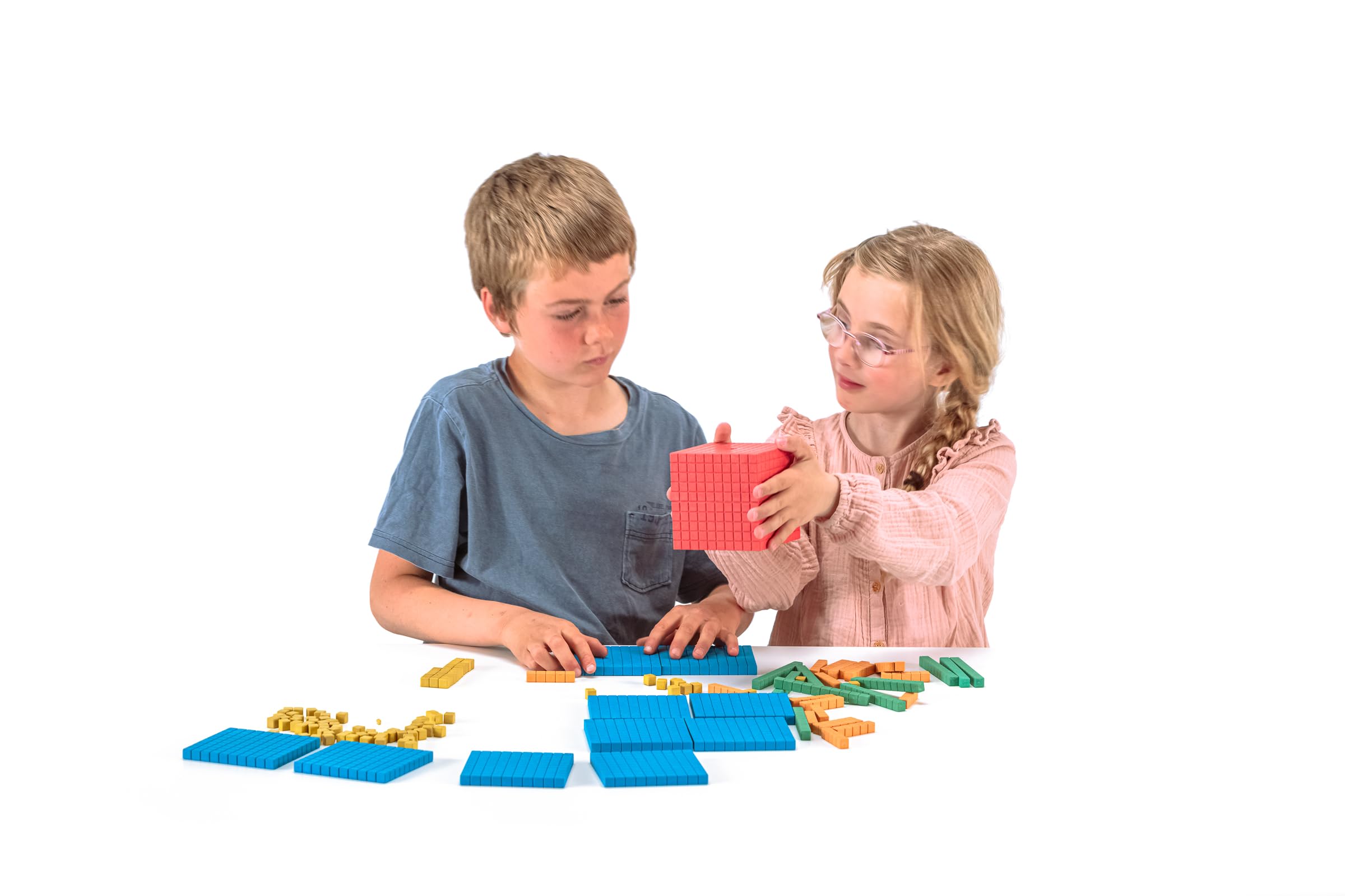 WISSNER® AKTIV lernen - Ensemble de calcul décimal coloré, 121 pièces, en boîte Carton - RE-Wood®