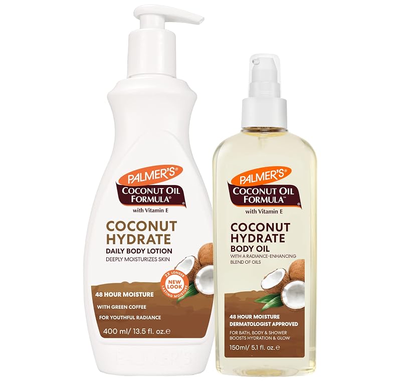 Palmer's Kit com Loção Corporal e Óleo Corporal de Coco, 1 Loção de 400 mL e 1 Óleo de 150 mL