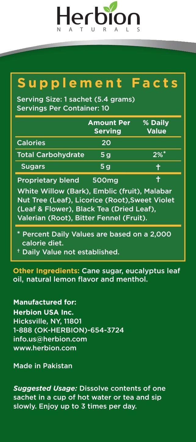 Herbion Naturals Respiratory Care Herbal Granules with Natural Lemon Flavor - Promotes Healthy Respiratory Function - 10 Cts - Image 3