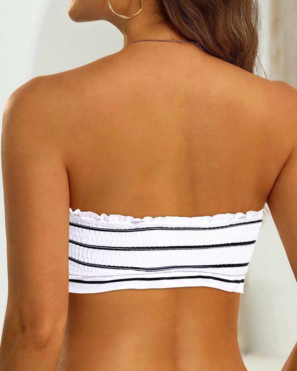 Aqua Eve Women Strapless Bikini Top Only Bandeau Swim Top Tube Top Swimsuit