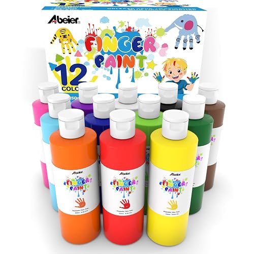 ABEIER Washable Finger Paint Bulk Pack 1-3, 12 x 8.45
