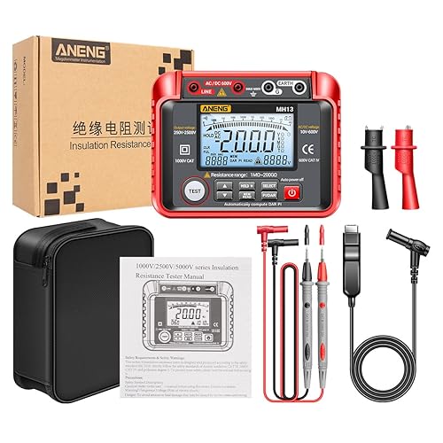 Multímetro digital MH13 Megómetro ohmios probador aislamiento tierra alto megohmímetro herramienta voltaje Megger medidor de resistencia probador