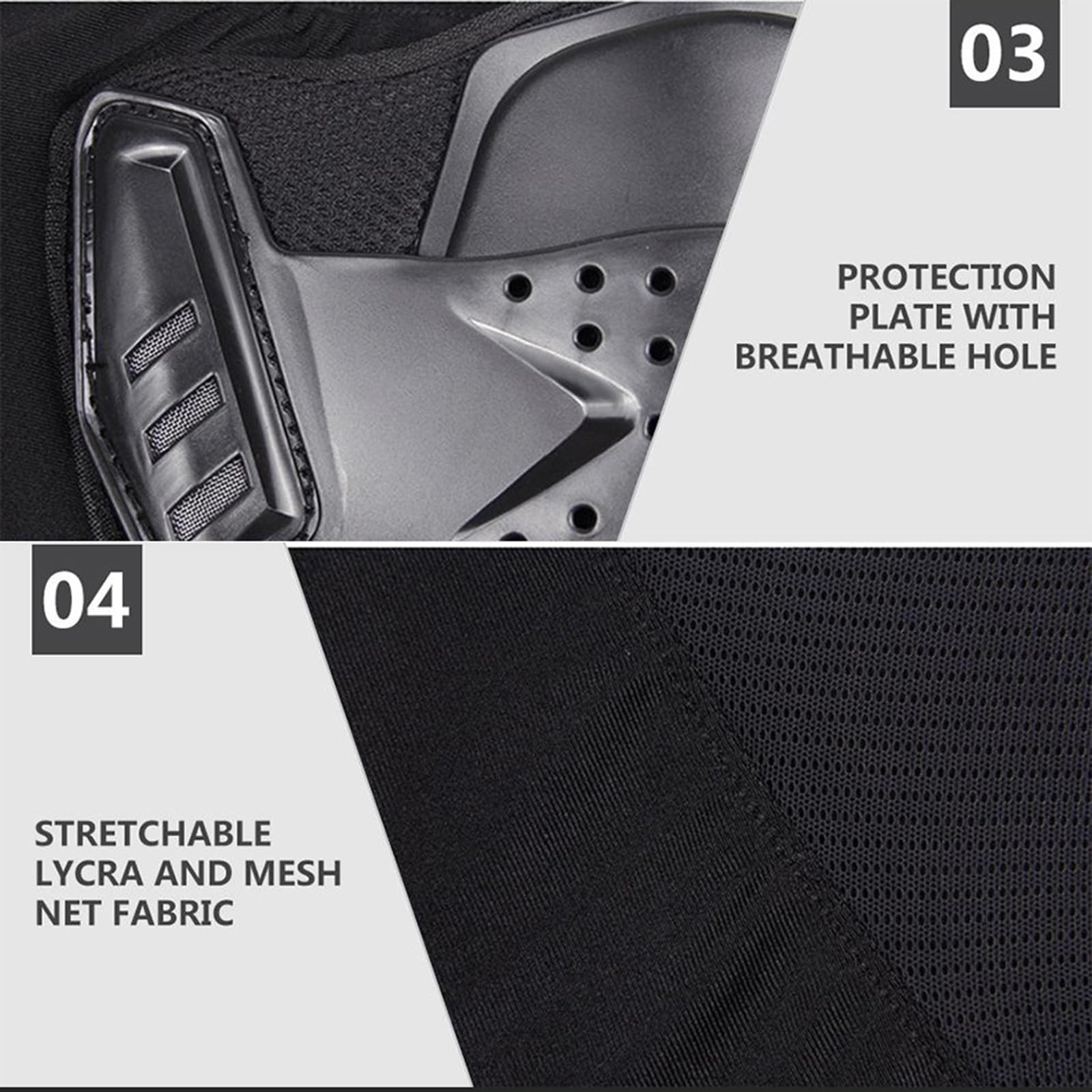 ARMAAN Pantalon de Moto pour Adulte et Jeune Protection antichute pour Moto Hanches Cuisses Genoux équipement de Protection pour Le Cyclisme Le VTT et Les Courses de Motocross en Plein air,Black-3XL