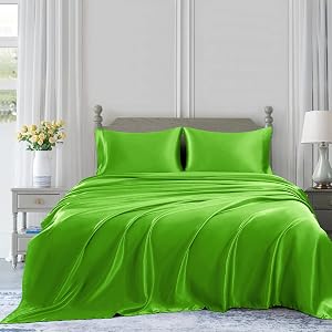 Cozy Comfort Queen Size 4-Piece Sheet Set 25 Momme Mulberry Silk Sumptuous Softness Bed Sheets Set Fits 14-18
