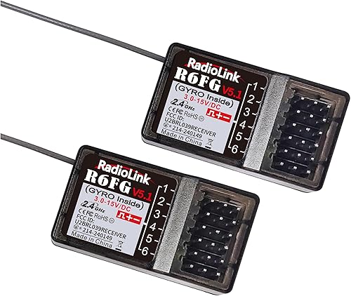 Eighteenup Radiolink R6FG - Receptor de superficie de 6 canales de 2.4 GHz, funciona con control remoto Radiolink RC4GS V3/RC4GS V2/RC4GS/RC6GS