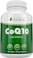 Vista 1 de Purely Holistic CoQ10 100mg - 240 SoftGels - 8 Month Supply - Ubiquinone Coenzyme Q10 Supplement - with Organic Olive Oil - Soy Free Co Q 10 - Made
