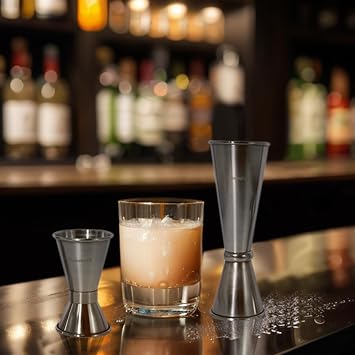 cocktail jigger,double-sided jigs made of stainless steel, 2 oz & 1 oz (2PCS) Precise Bartender Tool for Cocktail Shaker Sets,jigger for bartending, Home Bars & Mixology