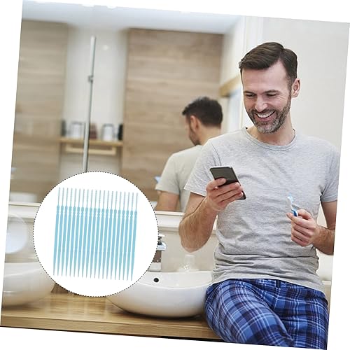 Miniatura 9 de Healifty 1060 palillos de dientes de doble cabeza, palillos de dientes de plástico desechables para limpieza de dientes, cepillos interdentales para