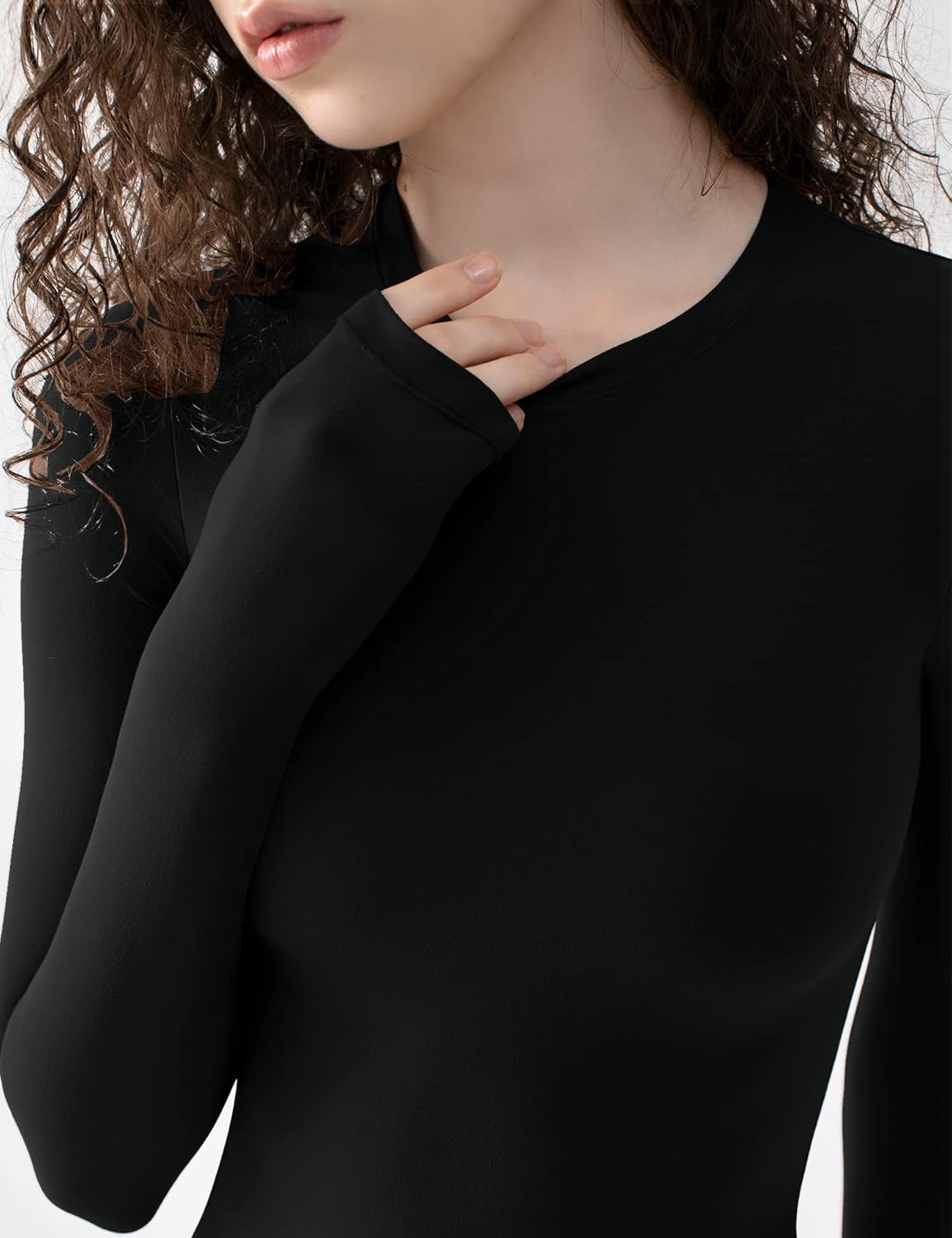 PUMIEY Women's Crew Neck Long Sleeve Bodysuit Sexy Tops Sharp Collection - Image 5