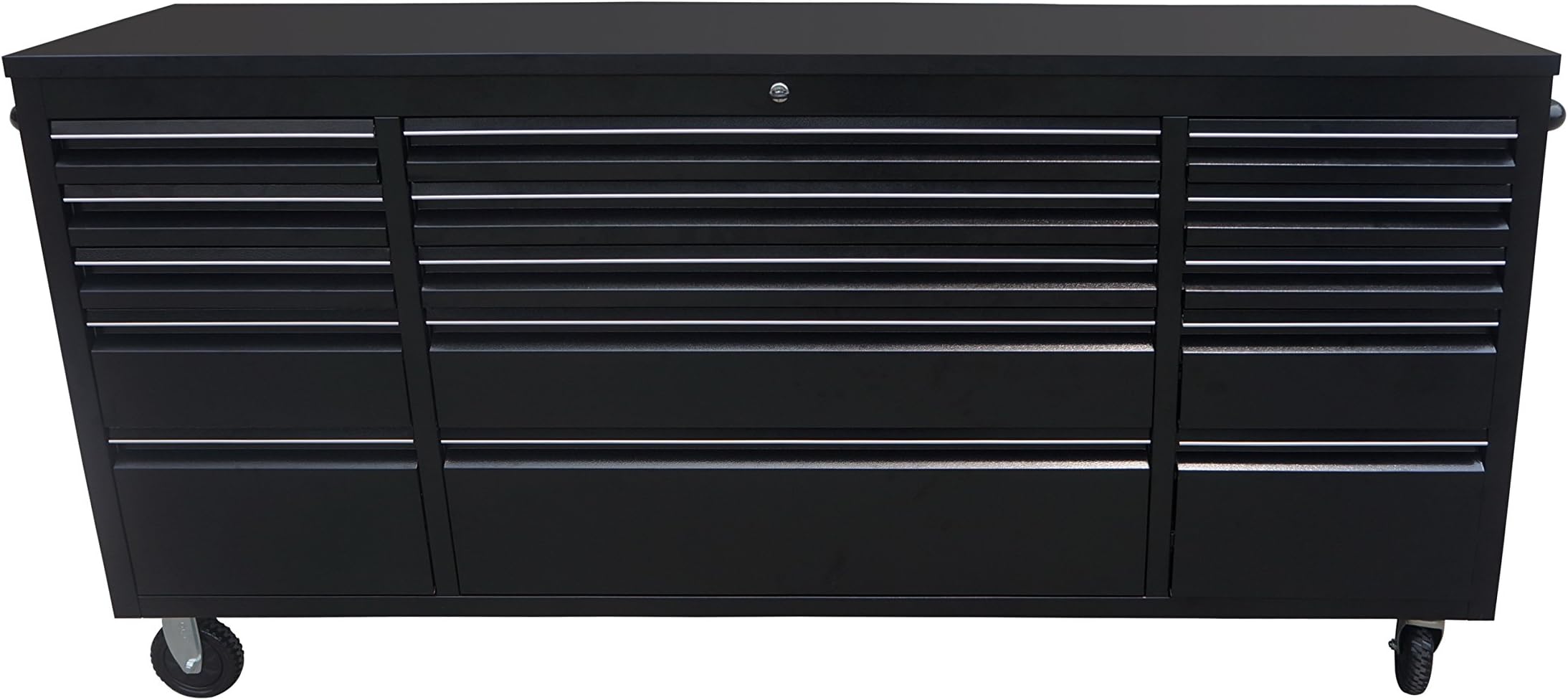 US PRO Black Professional Heavy Duty Steel Tool Chest Tool Box Workbench 72"