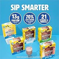 Vista 4 de Carnation Breakfast Essentials Polvo de bebida nutricional Light Start Sabor rico chocolate con leche, caja de 8 paquetes de 20 g (0,705 oz)