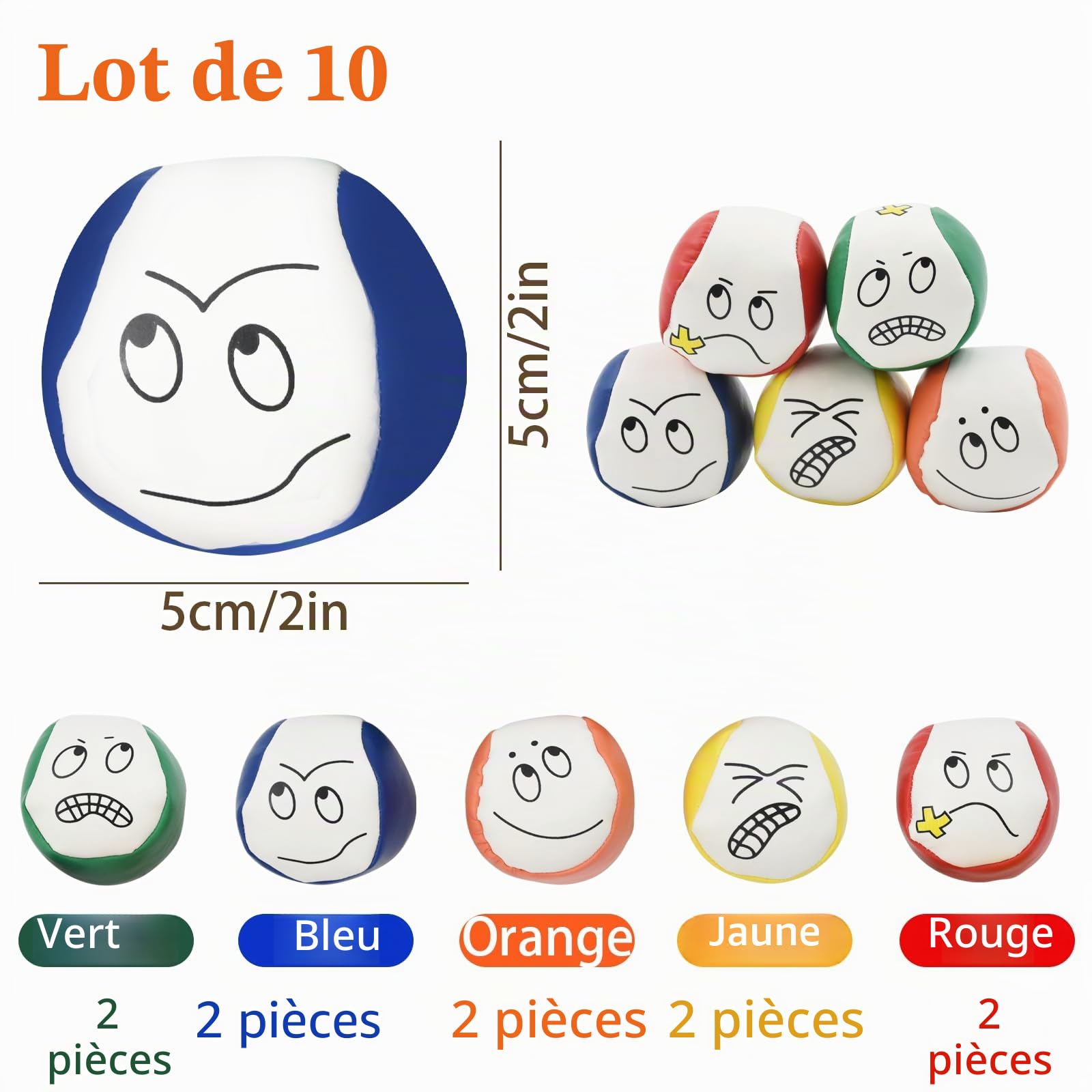 Kit Cirque Balles Jonglage, 10 Pièces Balle Chamboule Tout, Jonglerie Balls pour Enfants Intérieur Extérieur