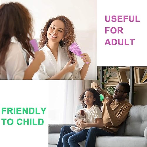 Miniatura 4 de 2 cepillos de desenredo para cabello afroamericano africano, textura de 3a a 4c, pelo ondulado, rizado, espiralado, húmedo, seco, graso, grueso,