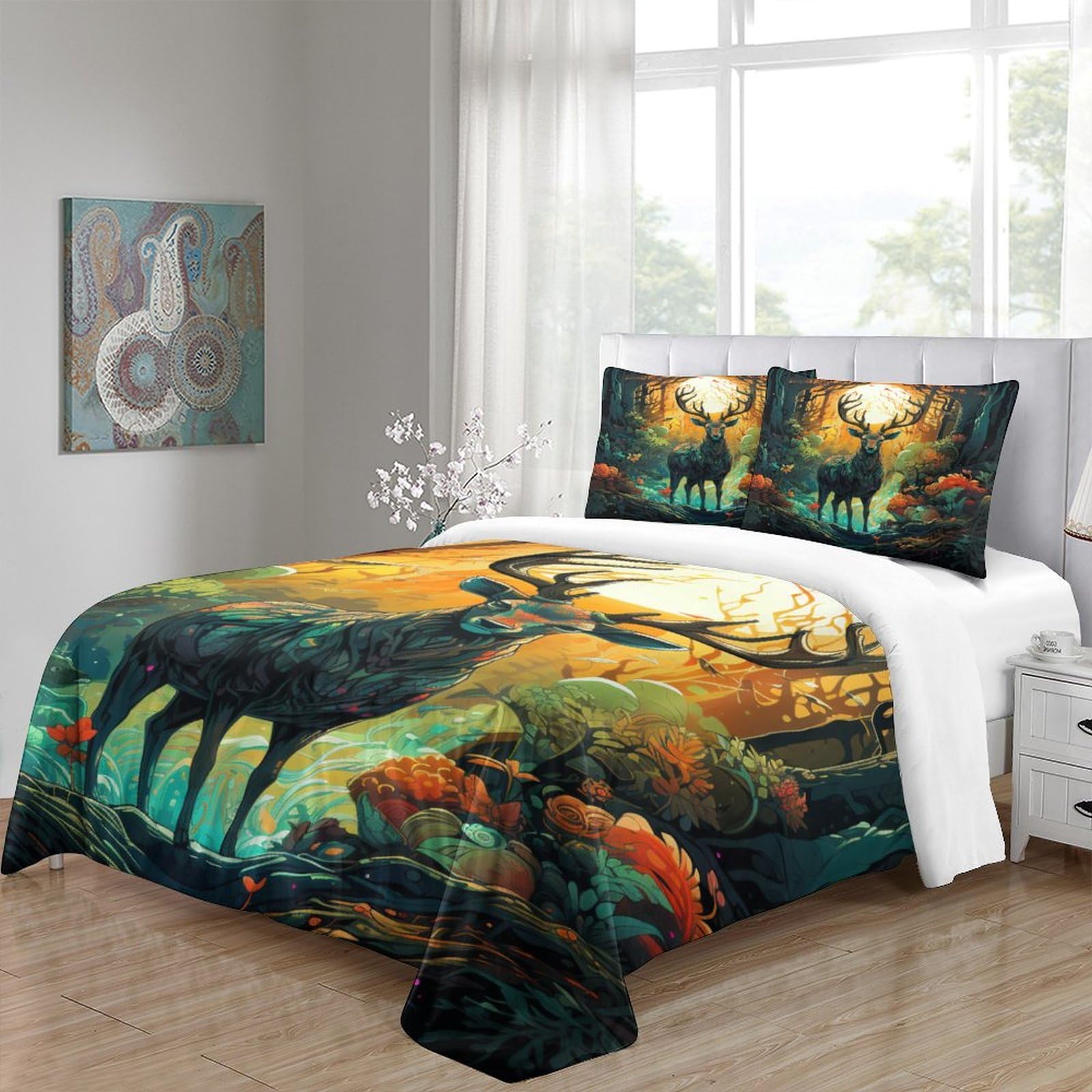 Stampato in 3D Pronipote tibetano Copertina Stampata Microfibra Disegnata Biancheria Da Letto Cura Facile Set 3 Pezzi,Double（200x200cm）, Per Ragazzi Adulti