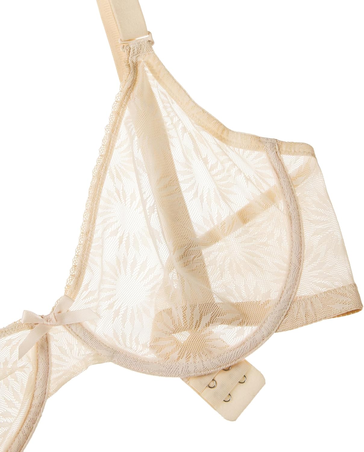 Women's See Through Sexy Sheer Bra Unlined Underwire Full Coverage Support Mesh Bras - Image 7