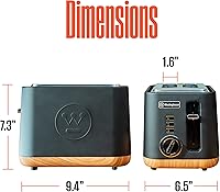 Vista 7 de Westinghouse Tostadora de diseño escandinavo con ranuras anchas, bandeja extraíble para migas, 6 niveles de tostado y opciones