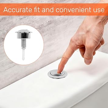 Toilet Flush Button, 1 Pcs Silver Toilet Push Button Flush Replacement, Push Buttons Toilets Flushes Compatible with 49-Type Valves Fits Standard Cistern Aperture 39-42mm (Silver)