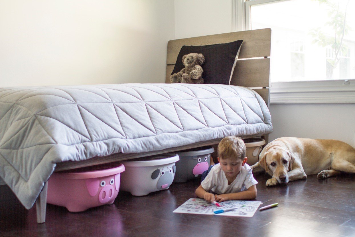 Prince Lionheart TUBIMAL Infant and Toddler Bath Tub - DOG | Tub Becomes a Storage Bin | Include a Stackable Lid and Infant Mesh Hammock | Innovative Outside Drain Plug | Perfect Bin for Toy Storage